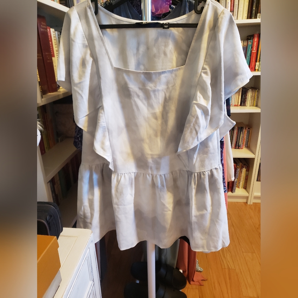 DuJour Ruffle Smock Sleeveless Blouse